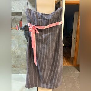 Elegant Pink and Gray Strapless Dress